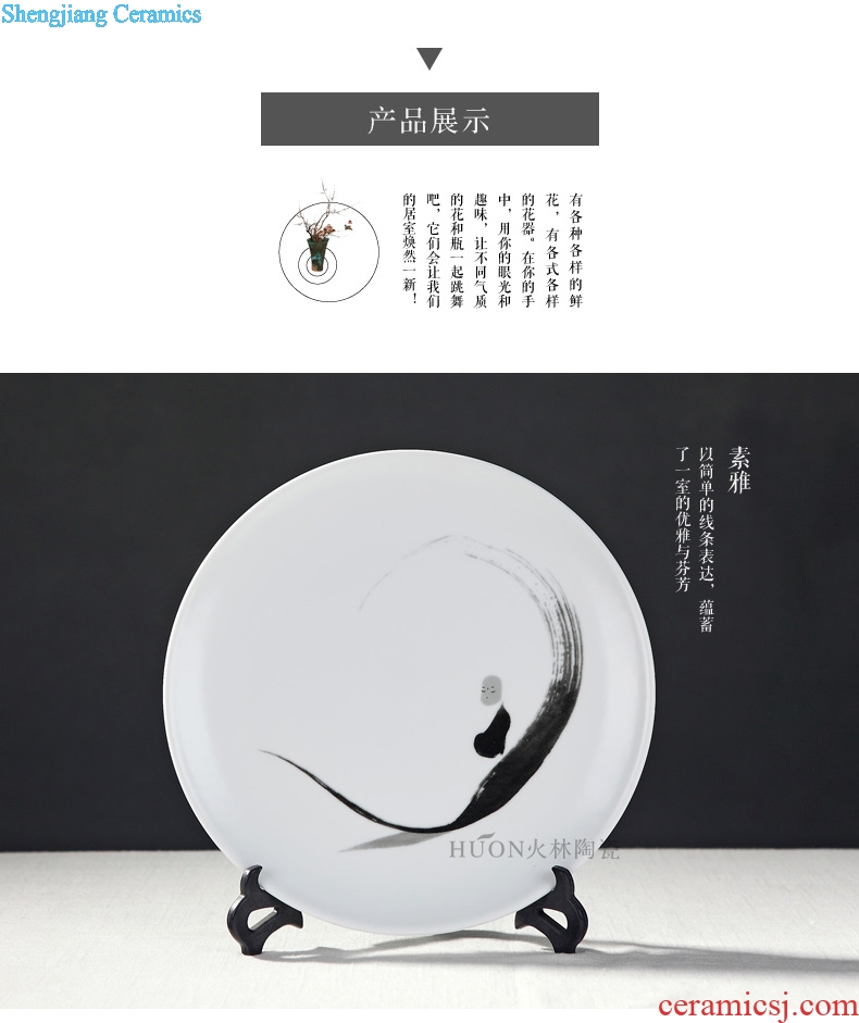 Jingdezhen ceramic vase living room zen furnishing articles new classical Chinese teahouse TV ark decorative vase