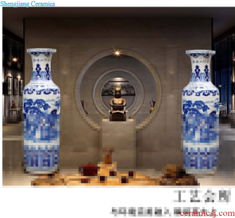 Blue and white porcelain of jingdezhen hand-painted splendid sunvo sitting room adornment porcelain vase of large hotel furnishing articles with a gift