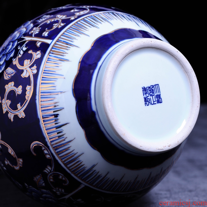 Jingdezhen ceramic vase of large sitting room of Chinese style porch place the colour blue and white porcelain decoration