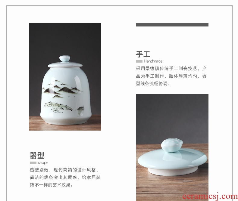 New Chinese jingdezhen ceramic creative modern household soft adornment ornament the sitting room porch storage tank furnishing articles