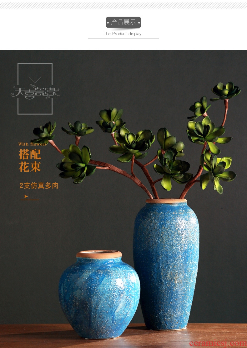 Jingdezhen ceramic flower vases furnishing articles of the sitting room TV ark wine household craft ornaments clay coarse pottery