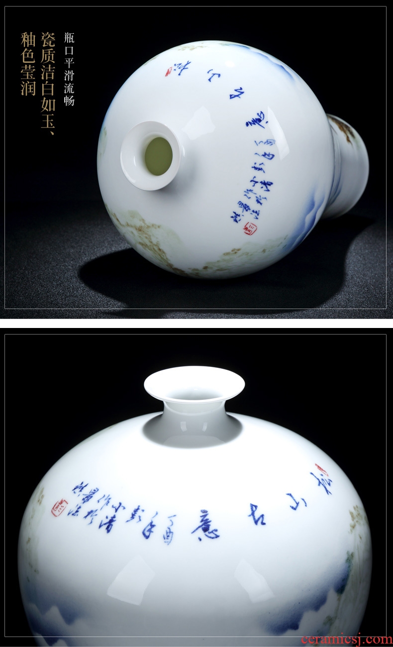 Master of jingdezhen ceramic vase hand-painted scenery mei bottles of contemporary sitting room new Chinese style decoration crafts are arranging flowers