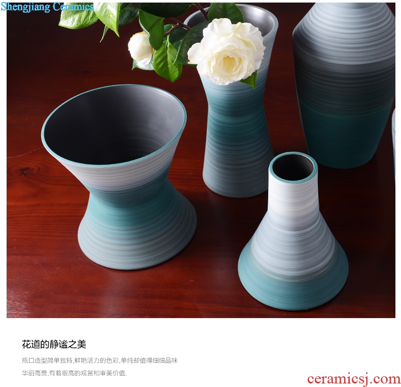 Tang dynasty, modern household contracted morandi color ceramic vase living room table dry flower arranging flowers furnishing articles ornaments