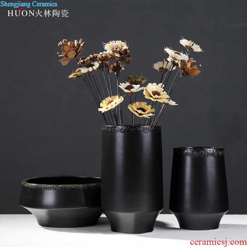 Jet Chinese wind restoring ancient ways ceramic vase of modern new Chinese style wood house sitting room zen place adorn article