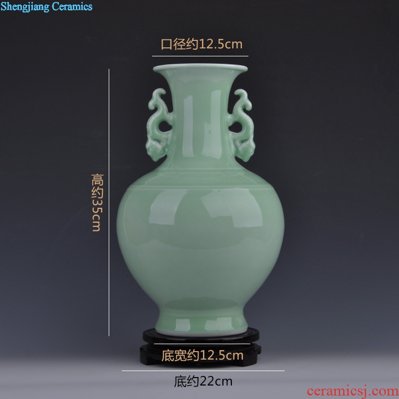 Jingdezhen ceramic vases, antique Chinese style restoring ancient ways craft supplies all hand shadow blue bottle of home decoration items