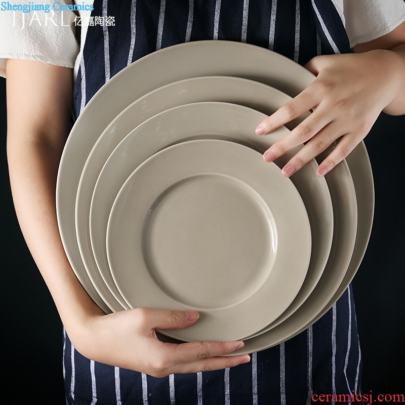 Ijarl million jia western-style Japanese ceramic plate plate beefsteak plate of pasta dish plate flat compote snack plate