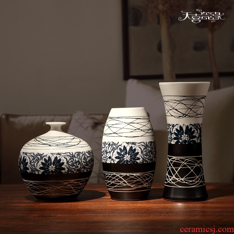 Jingdezhen ceramic vase furnishing articles contemporary and contracted home sitting room adornment flower arrangement is lucky bamboo hydroponic porcelain