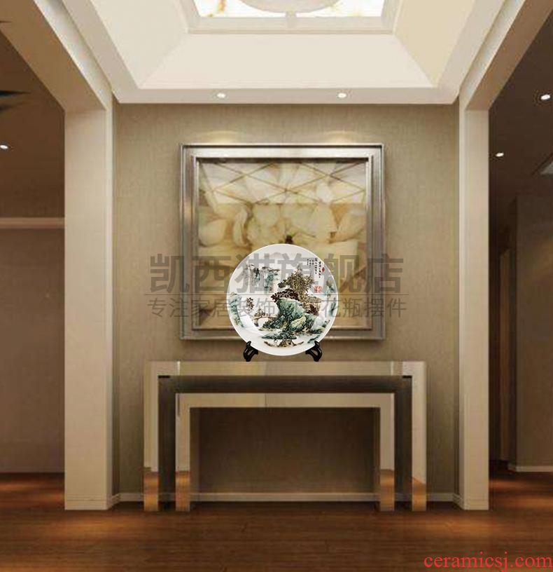 Chinese pottery and porcelain decoration plate sitting room porch rich ancient frame place to live in Chinese landscape paintings hang dish plate