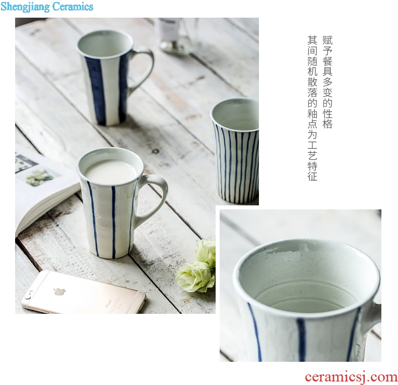 Million jia creative contracted stripe ceramic mugs personality drink tea cup milk cup, valentine