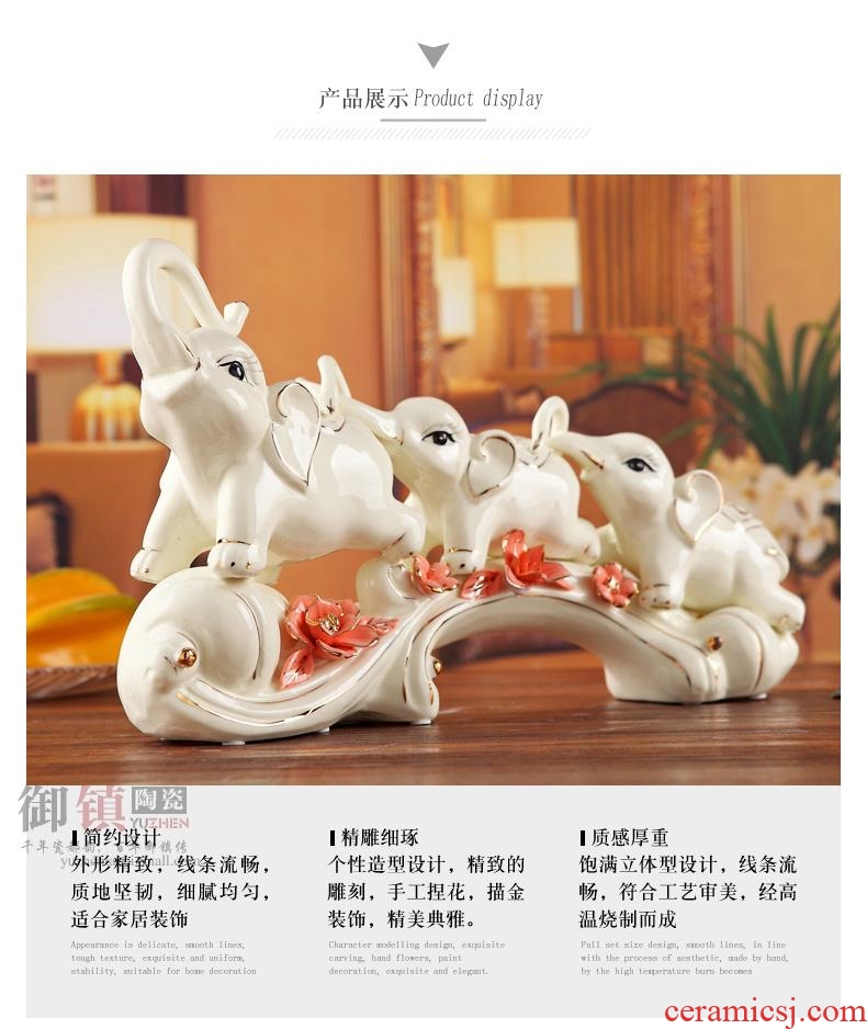 Jingdezhen creative household act the role ofing is tasted lucky elephant handicraft furnishing articles and feng shui like sitting room adornment gift decoration