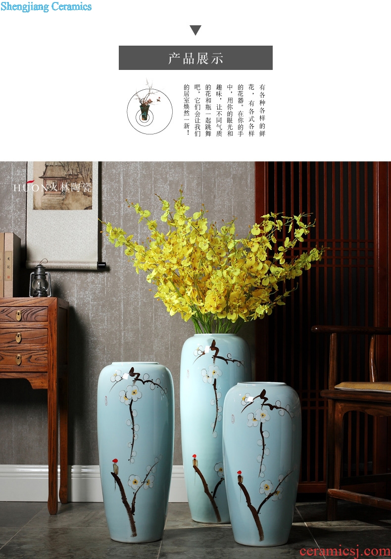 New Chinese style of jingdezhen ceramic vase of large household TV ark porch dry flower arrangement sitting room adornment is placed