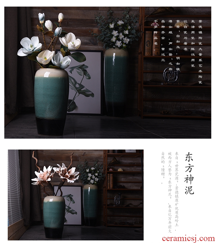 Jingdezhen ceramic European vase landing large contemporary and contracted sitting room porch simulation flower vases, flower arranging furnishing articles