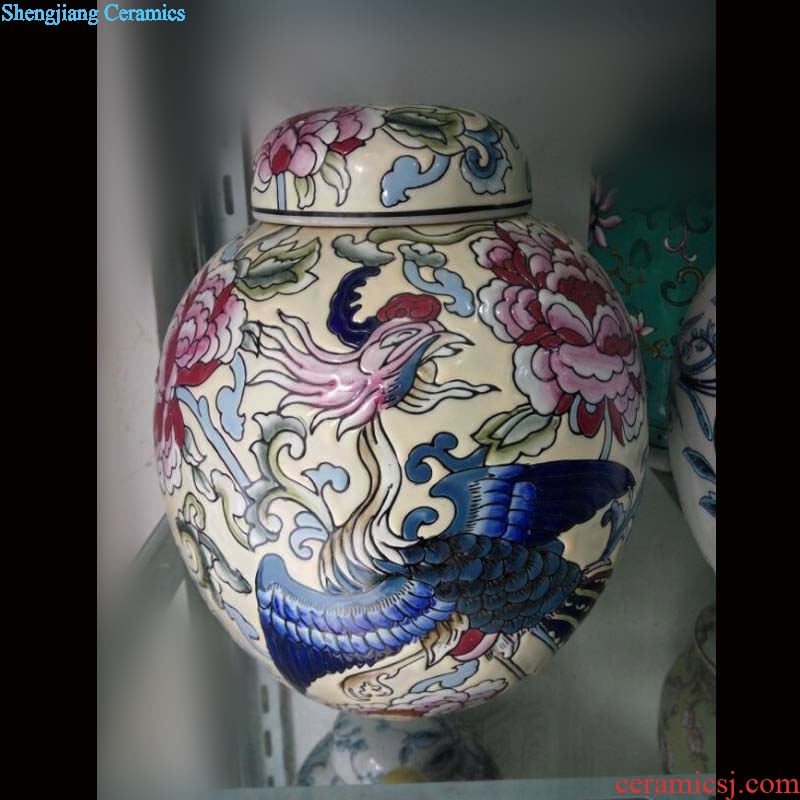 Fashion beautiful colour colour porcelain pot life and colorful porcelain porcelain pot of green storage storage tank