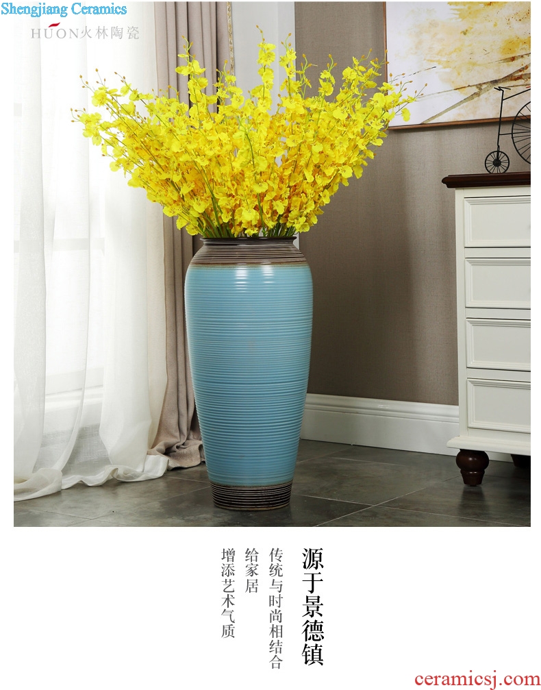 Retro creative ceramic pot of large vase porch home sitting room hotel villa decoration theme flower arrangement