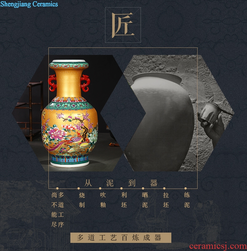 Jingdezhen ceramics ceramic vase household living room TV cabinet porch decoration floor vase furnishing articles