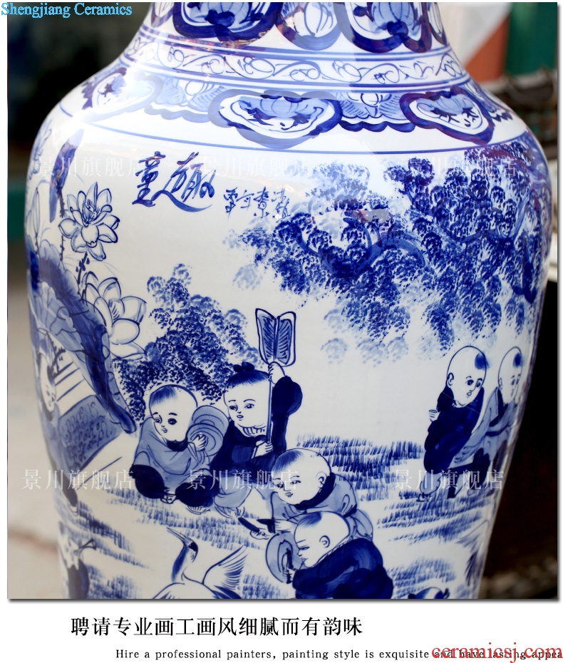 The sitting room of large ceramic vase hand-painted lad jingdezhen porcelain porcelain gifts big yards place decoration