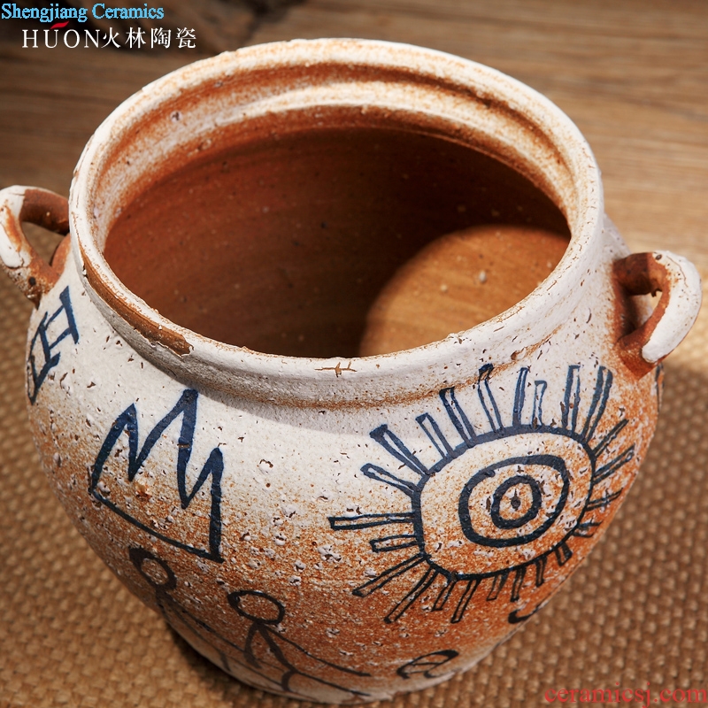 Zen of pottery and porcelain vase Chinese style restoring ancient ways is coarse pottery do old earthenware jar of primitive simplicity porch is decorated furnishing articles flowers, flower arranging