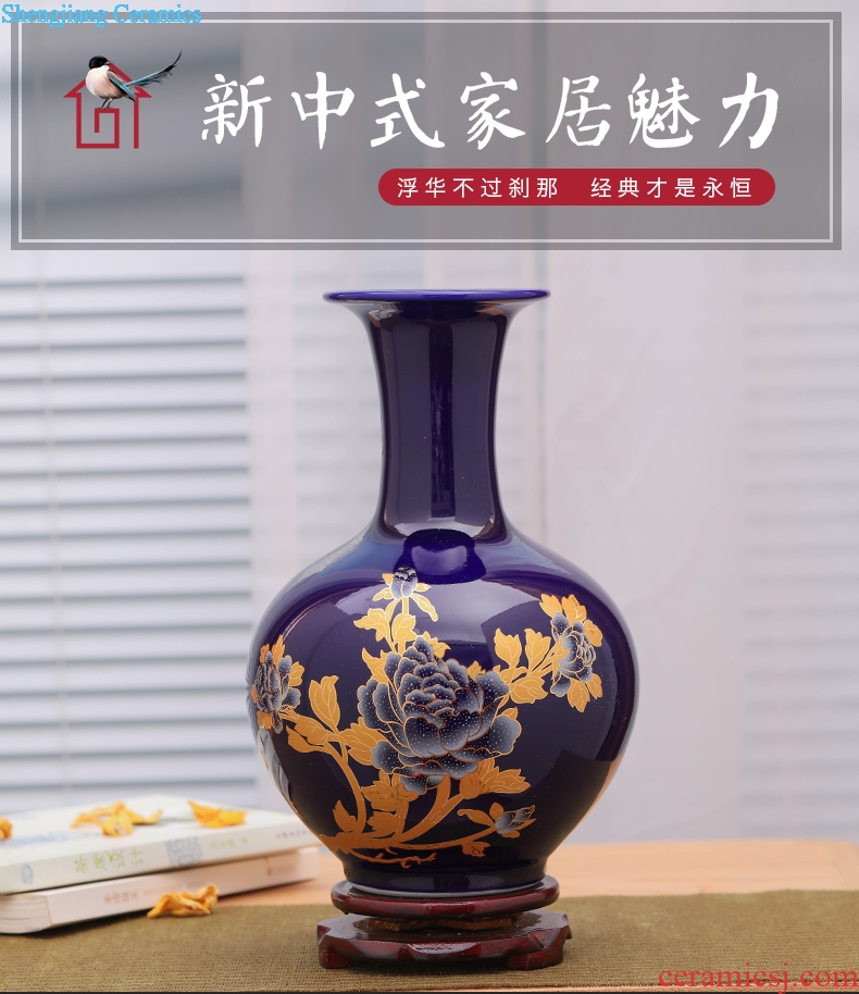 Jingdezhen ceramics vase furnishing articles sitting room flower arranging flower implement modern Chinese style household porcelain vase decoration