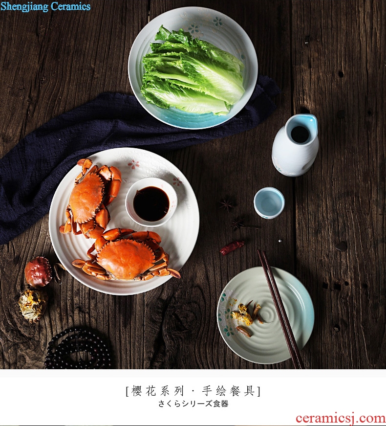 Chinese dish network HongCan disc ceramic nice flat creative personality Japanese western food steak plate household 0