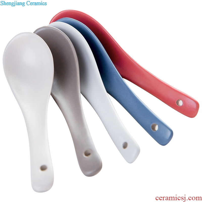 Small spoon ladle small spoon ceramic household with a small porcelain scoop soup color baby spoon ladle buck