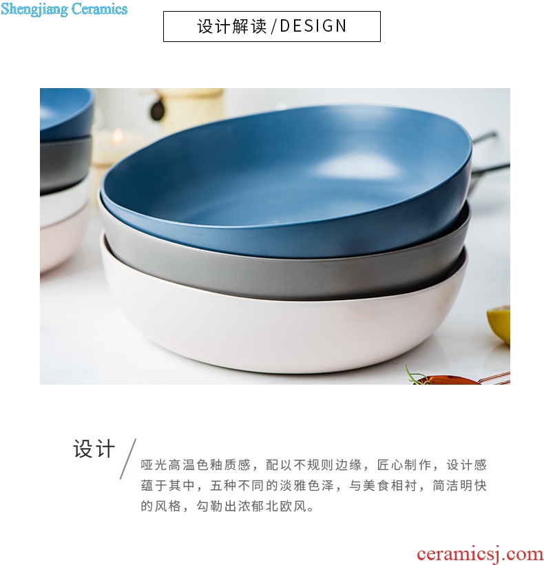 Million fine ceramic fruit bowl large household Nordic sandstorm's creative bowl of boiled fish bowl big bowl Ceylon island