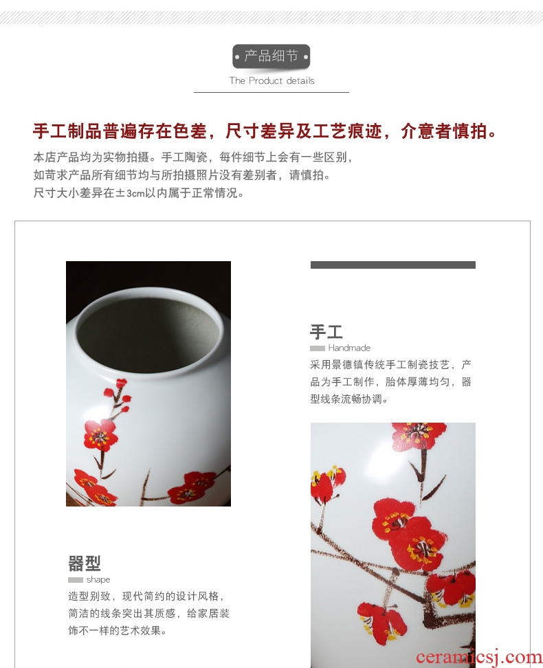 Jingdezhen contemporary and contracted ceramic vase furnishing articles creative living room TV cabinet table flower arranging, home decoration