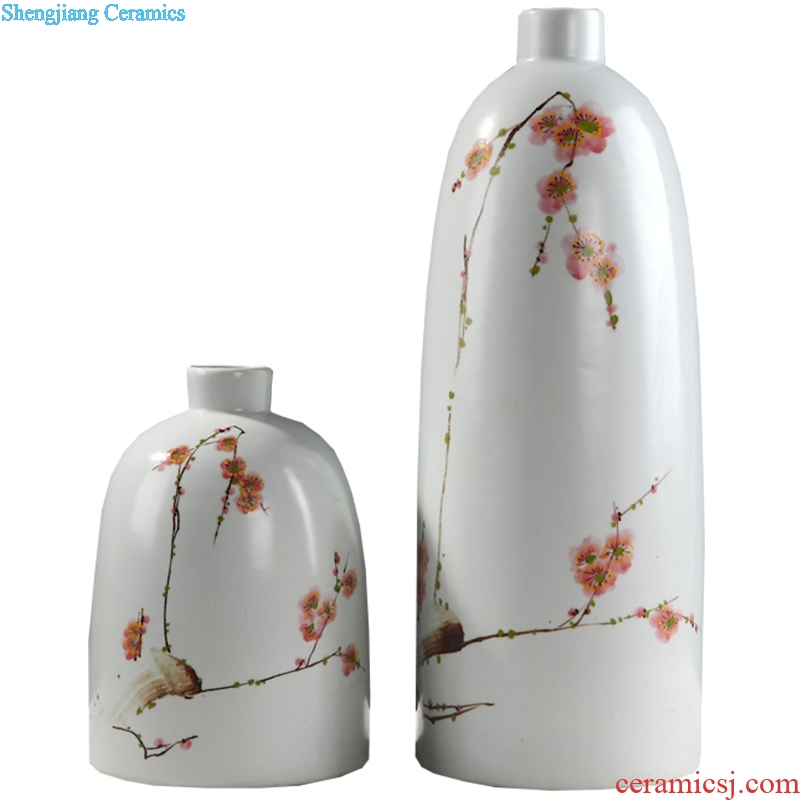 Modern new Chinese vase furnishing articles hand-painted plum blossom white ceramic sitting room TV ark flower arranging zen household act the role ofing is tasted