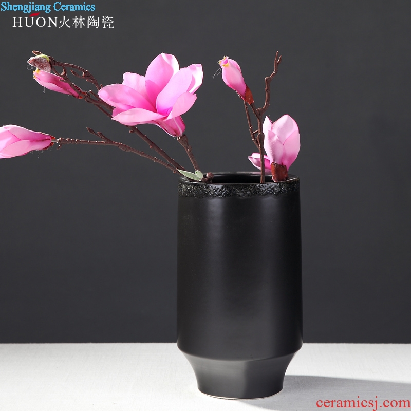 Jet Chinese wind restoring ancient ways ceramic vase of modern new Chinese style wood house sitting room zen place adorn article