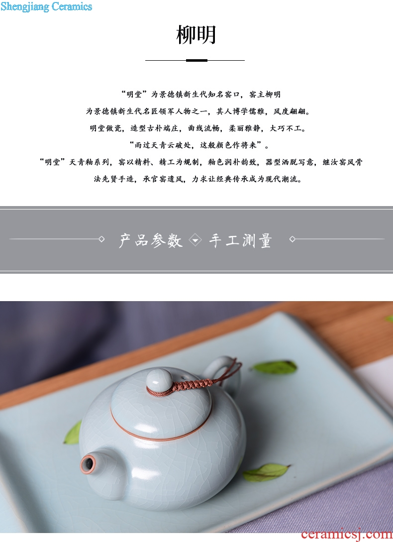 TaoXiChuan jingdezhen your kiln slicing can keep handmade ceramic teapot single pot home the azure glaze jade you pot