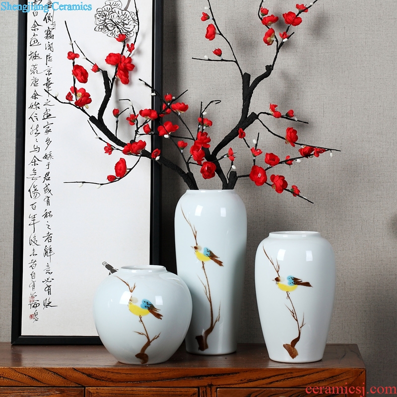 Jingdezhen ceramic creative vase furnishing articles sitting room TV cabinet dry flower arranging flowers contemporary and contracted new Chinese style decoration