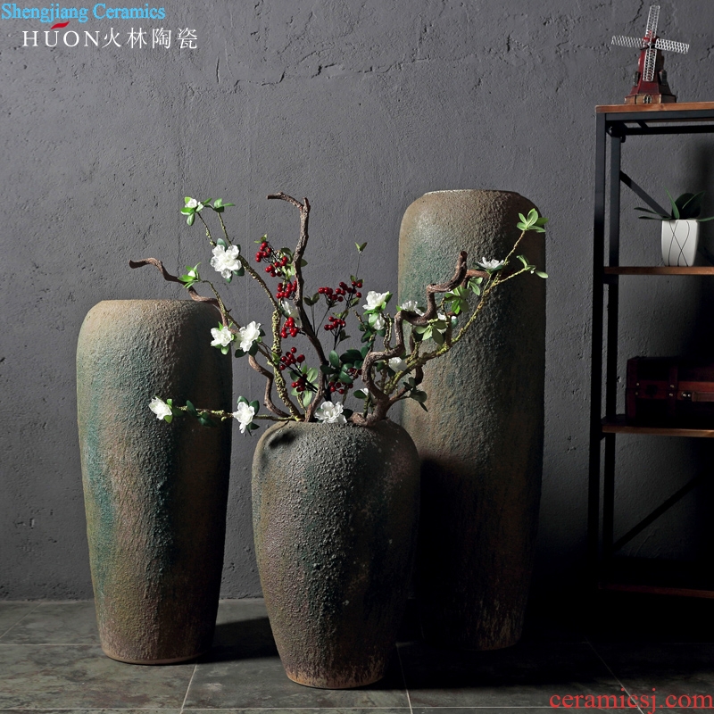 Jingdezhen restoring ancient ways of large vase furnishing articles creative ceramic art ceramic household soft adornment dried flowers flower arrangement sitting room