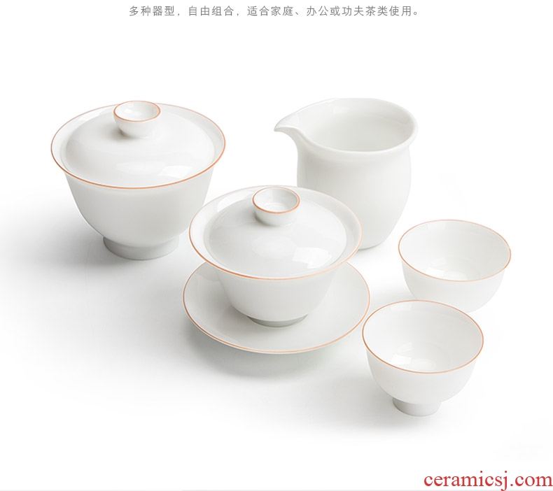 Mr Nan shan sweet white three to make tea tureen ceramic mini small three bubble tea sets jingdezhen porcelain teacup