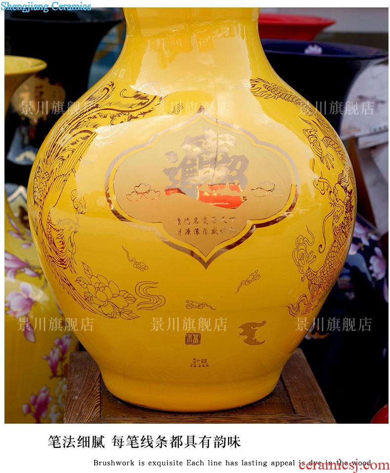 Jingdezhen ceramic maxim landing big gourd vases home sitting room store modern Chinese style furnishing articles