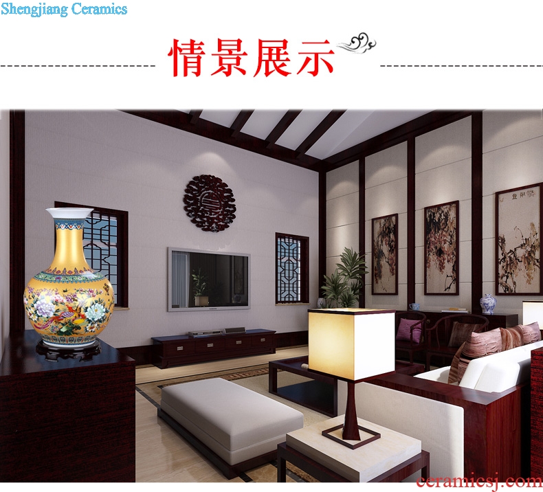 Jingdezhen ceramics colored enamel landing large vases, modern European home sitting room adornment furnishing articles