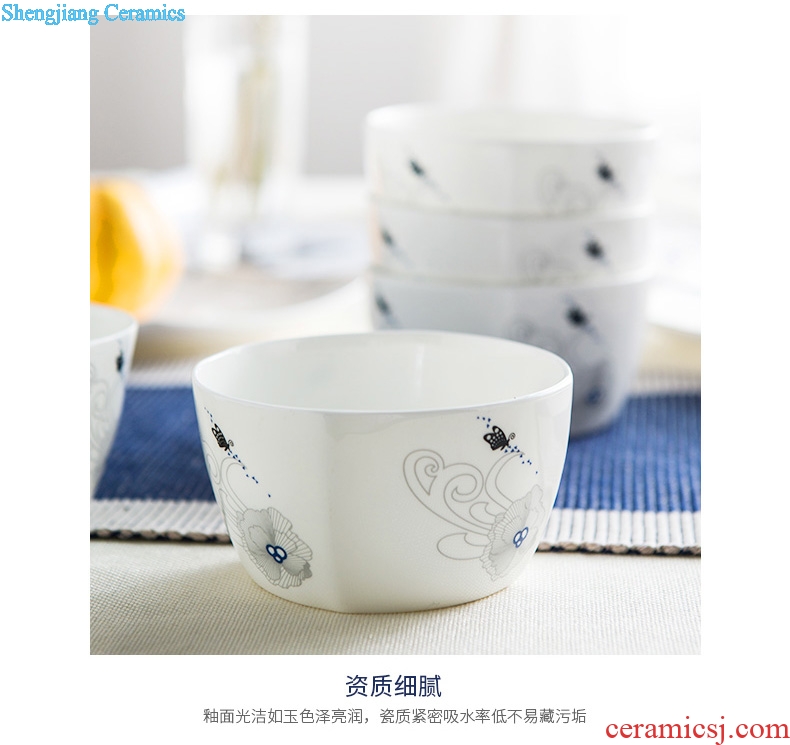 Ijarl million jia creative ceramic bowl bowl square dessert bowl bowl of new Chinese style household contracted individuality