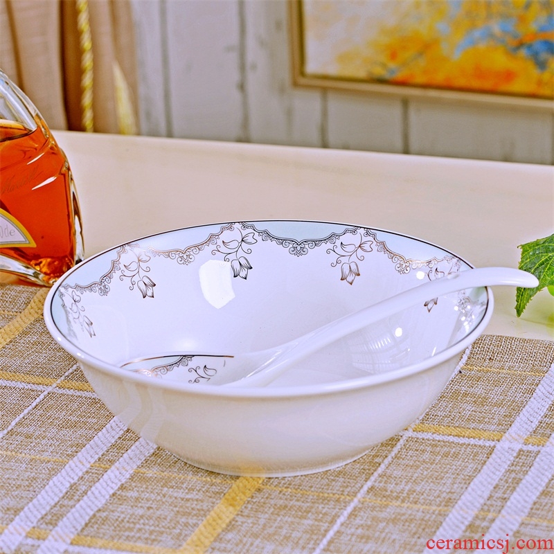 Ceramic tableware suit European dishes home bowl bowl dish bowl chopsticks Chinese jingdezhen ceramic bowl plate combination