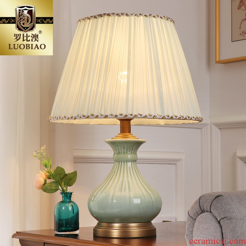 Europe type desk lamp bedroom nightstand lamp creative contracted American study warm and romantic home decoration ceramic lamps and lanterns