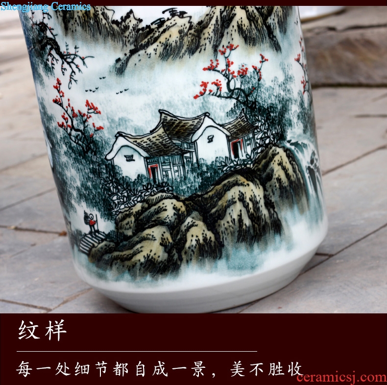 Jingdezhen sitting room color ink landscape quiver of pottery and porcelain vase household furnishing articles calligraphy and painting scroll receive accessory products