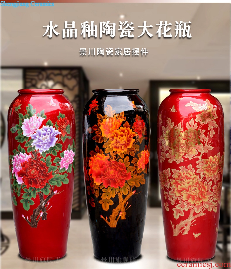 Jingdezhen ceramic crystal glaze sharply of large vase home sitting room place hotel accessories store hall