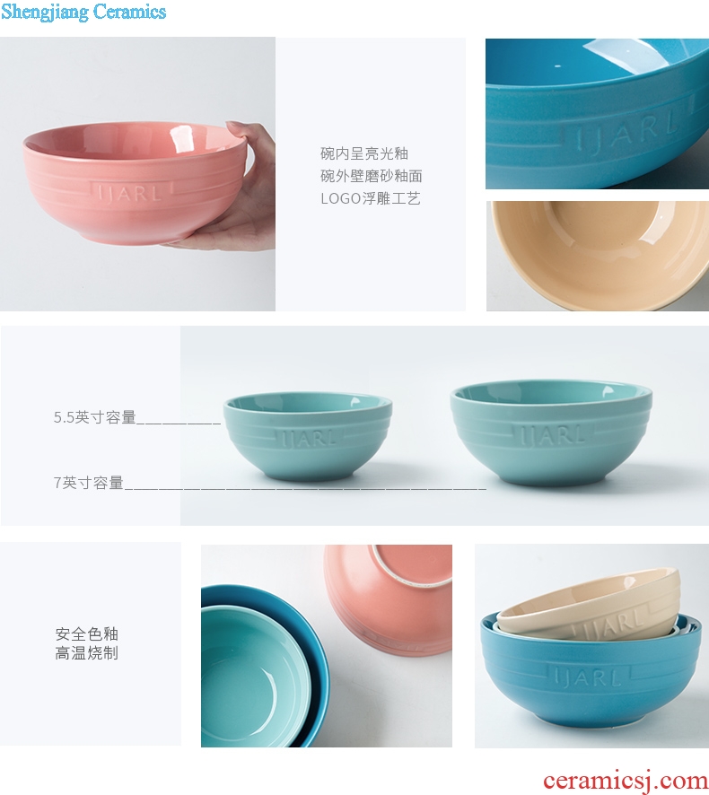 Million jia eat sweet fruit color ceramic bowl powder stewed noodles bowl of soup bowl round marca dragon rainbow noodle bowl relief characteristics