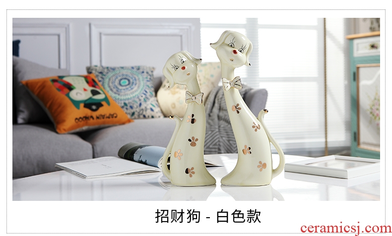 Jingdezhen ceramic creative furnishing articles animal lovers cat home television wine sitting room place handicraft ornament