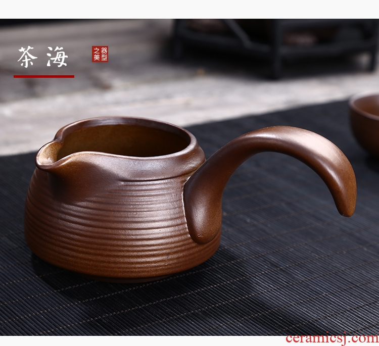 Restoring ancient ways leopard lam kung fu tea set suit household jingdezhen ceramic tea cup teapot Japanese tea ceremony the living room