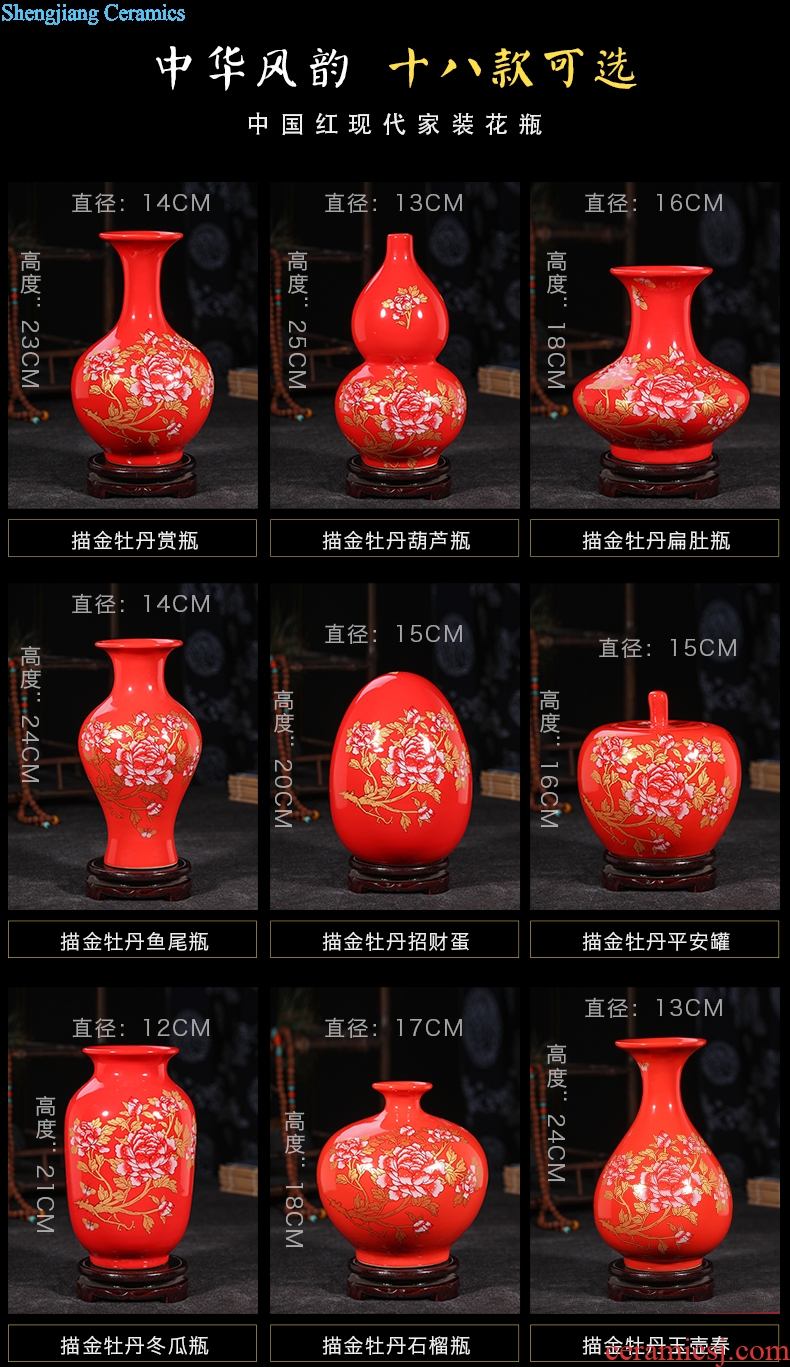 Jingdezhen ceramics a thriving business Chinese red apple vase modern home handicraft furnishing articles