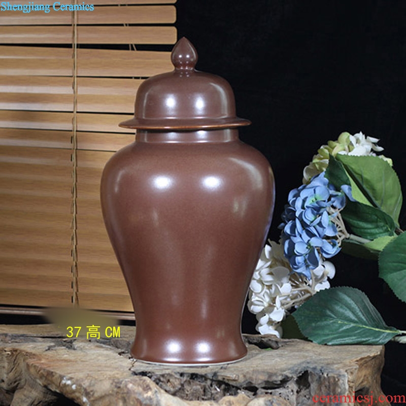 General jingdezhen ceramic color painting of flowers and ceramic general cover pot furnishing articles rich ancient frame vase household soft outfit