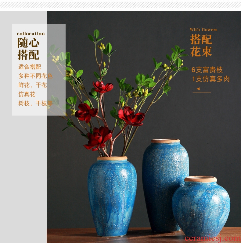 Jingdezhen ceramic flower vases furnishing articles of the sitting room TV ark wine household craft ornaments clay coarse pottery