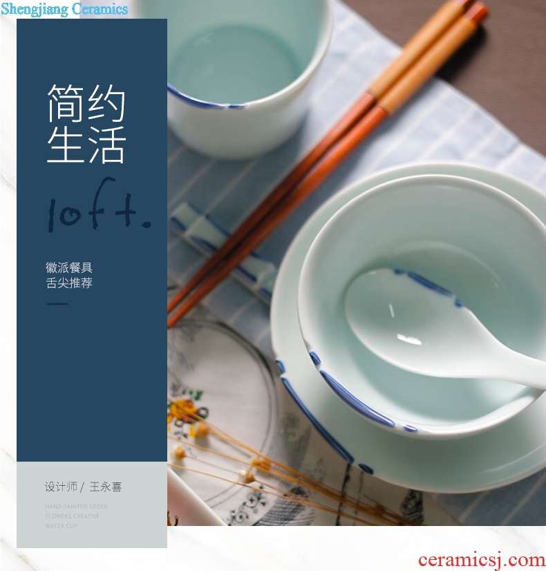 TaoXiChuan jingdezhen creativity has been gloriously enrolled ceramic tableware suit combination of Chinese style household dishes soup cup coffee cup