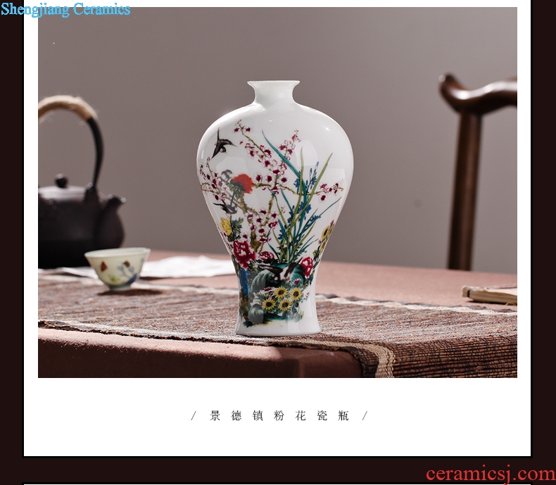 Contracted sitting room packages mailed jingdezhen porcelain vase famille rose porcelain vase modern fashionable household decoration decoration