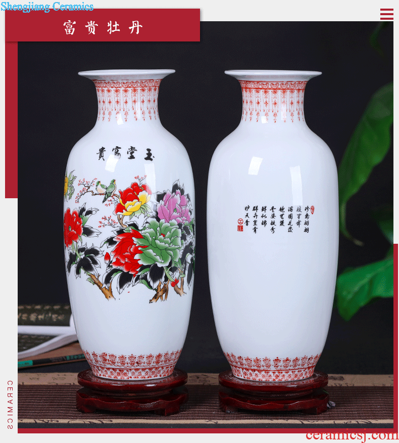 Jingdezhen ceramic vases, blue and white porcelain vases, flower arrangement, modern Chinese style household sitting room adornment handicraft furnishing articles