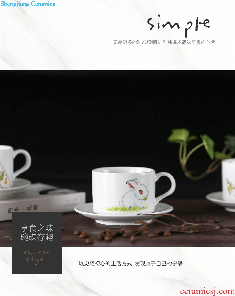 Creative TaoXiChuan jingdezhen continental breakfast coffee cup high-grade ceramics contracted suit small pure and fresh and hand-painted teacup
