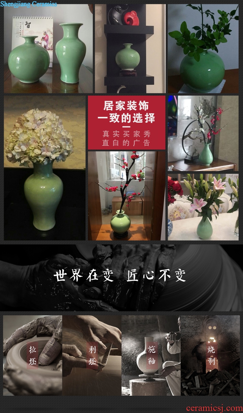 Mesa of jingdezhen ceramics flower arranging floret bottle of modern Chinese style household rich ancient frame crafts ornament